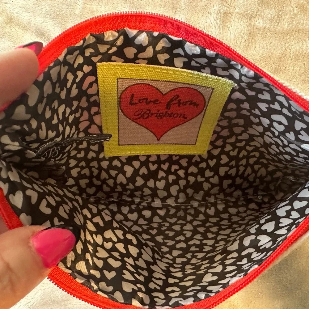 Brighton 2018 Fashionista‎ Canvas Pouch Makeup Cosmetic Jewelry Zip Up Bag